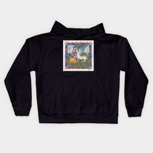 Medieval Illumination - Virgin & Unicorn Kids Hoodie